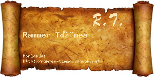 Rammer Tímea névjegykártya